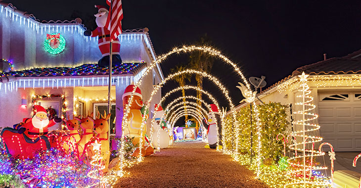 Neighborhood lit up